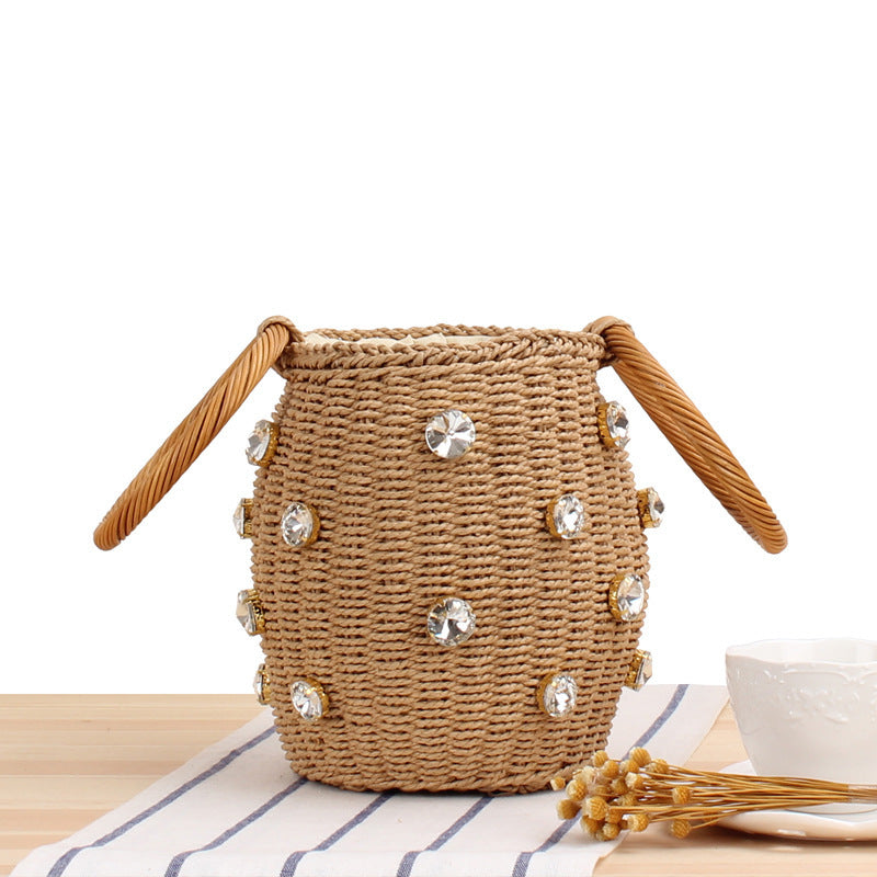 Fashionable basket bag with sparkling details Bowlift