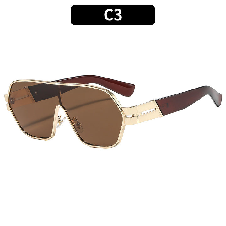Oversized Angular Shield Sunglasses