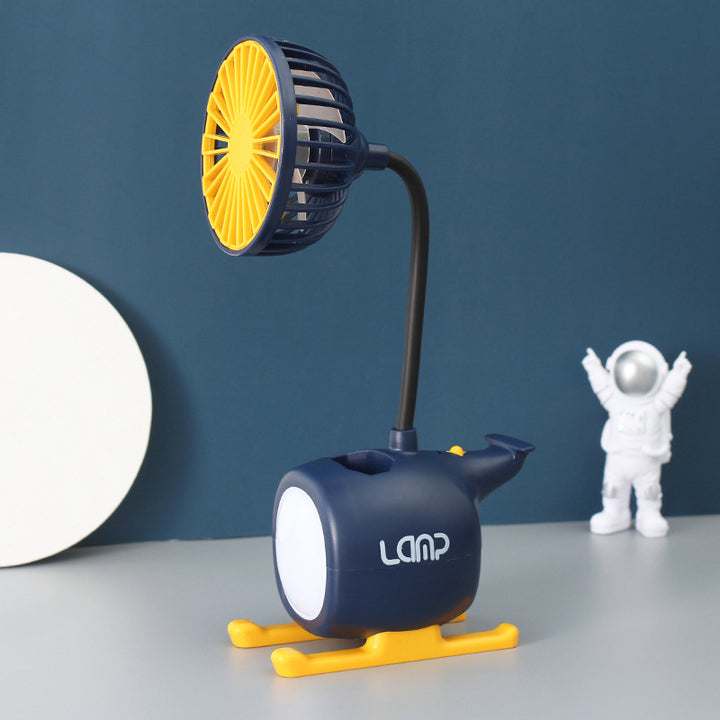 Women's multifunctional USB desk lamp with fan Bowlift