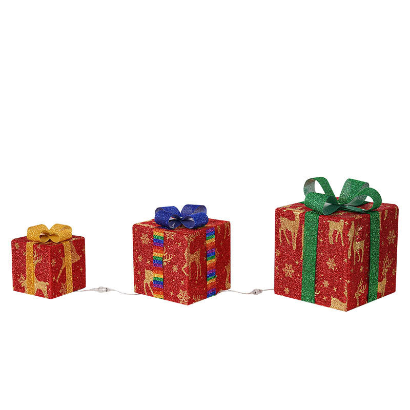 BowLift | Christmas Lights Gift Box Three-piece Party Decoration Ornaments
