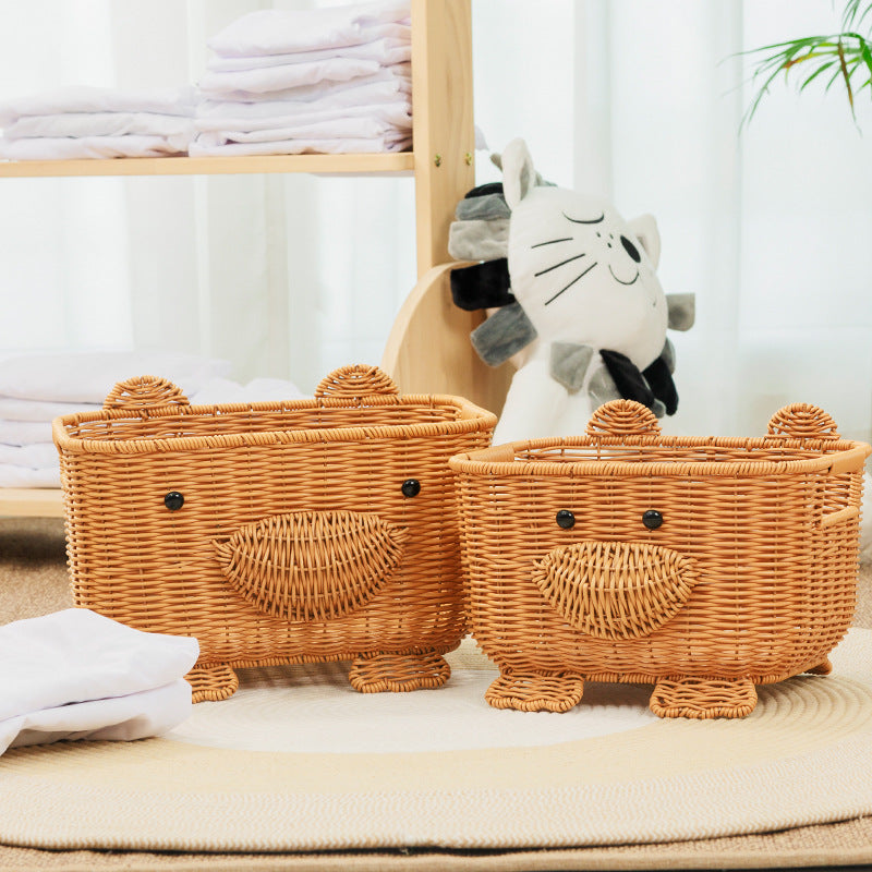 Decorative Animal-Themed Storage Basket Bowlift