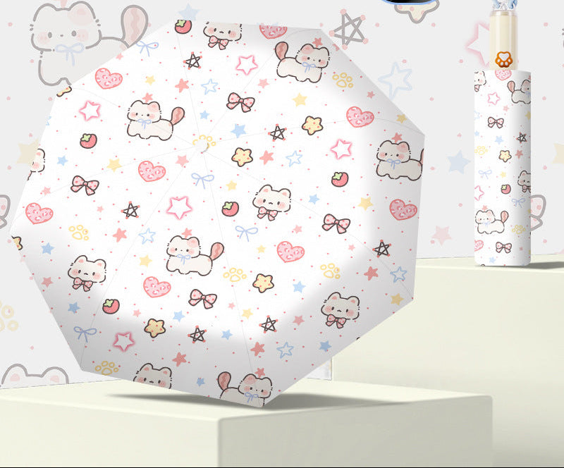Women's Foldable Umbrella with Cute Unicorn Design Bowlift