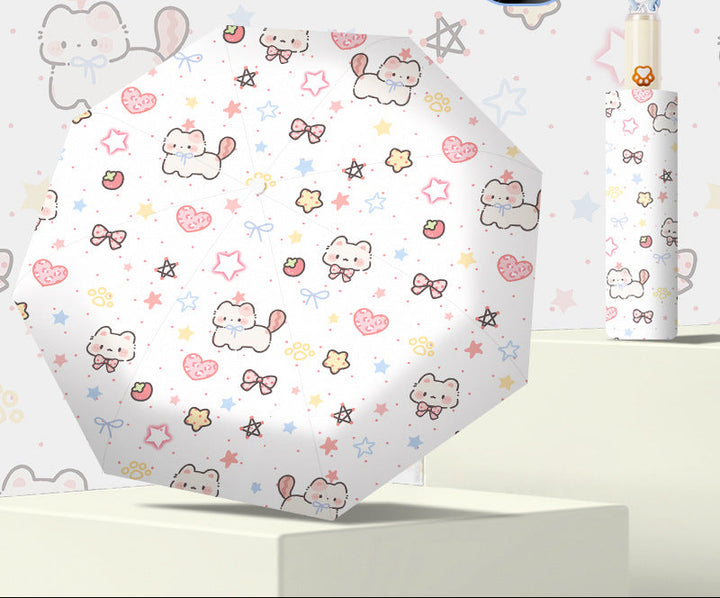 Women's Foldable Umbrella with Cute Unicorn Design Bowlift
