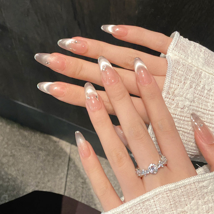Elegant Ombre Stiletto Press-On Nails with Sparkling Accents Bowlift