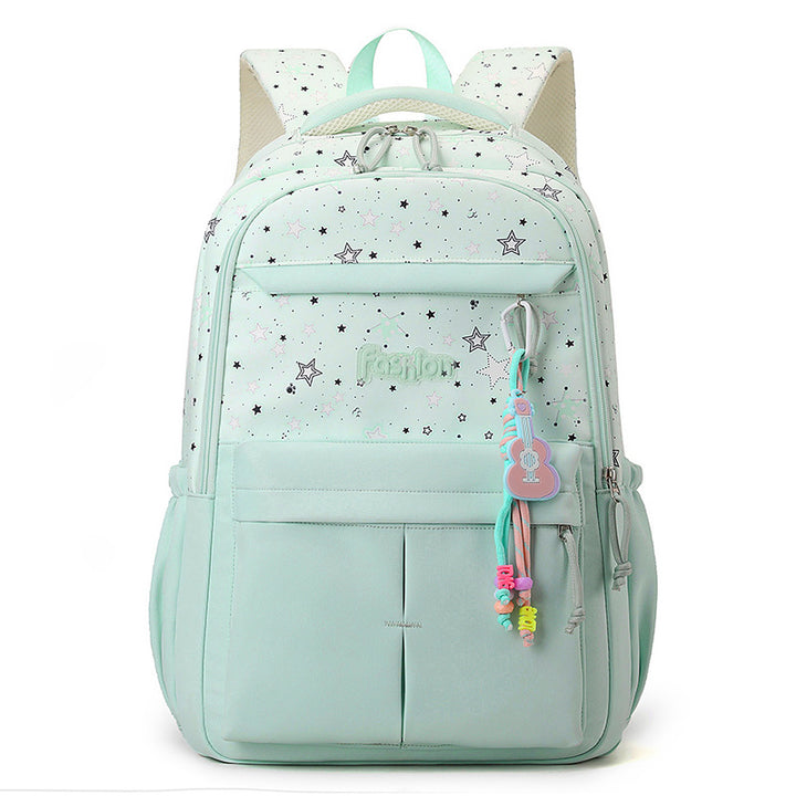 Star-Print Multi-Compartment Backpack