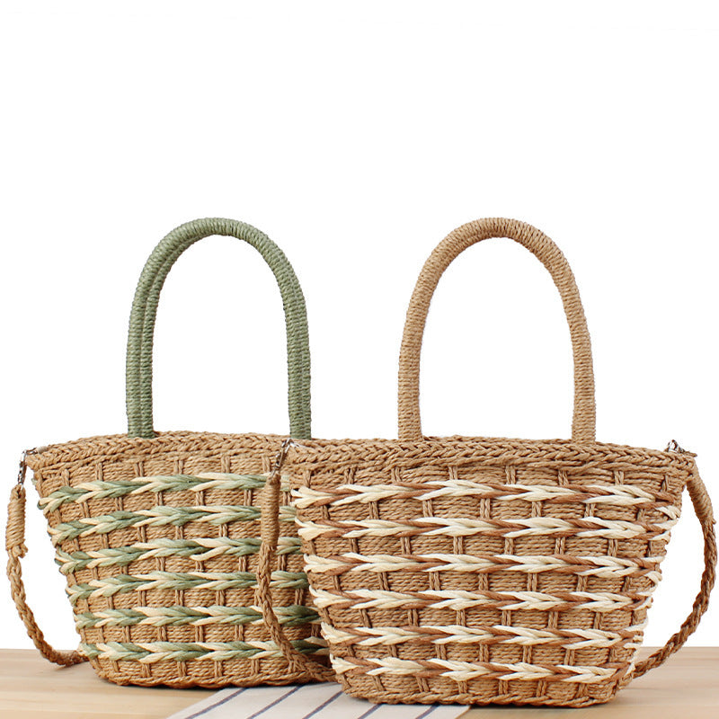 Braided Designer Handbag with Removable Shoulder Strap Bowlift