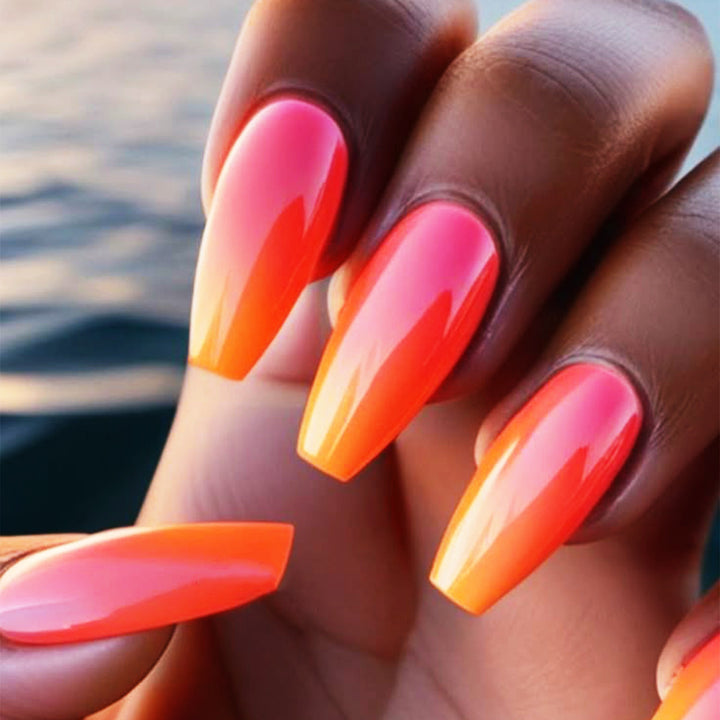 Ombre Stiletto Press-On Nails with Glossy Finish Bowlift