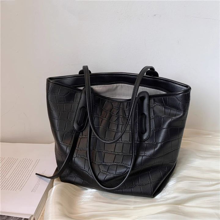 Modern Crocodile-Embossed Tote Bag Bowlift