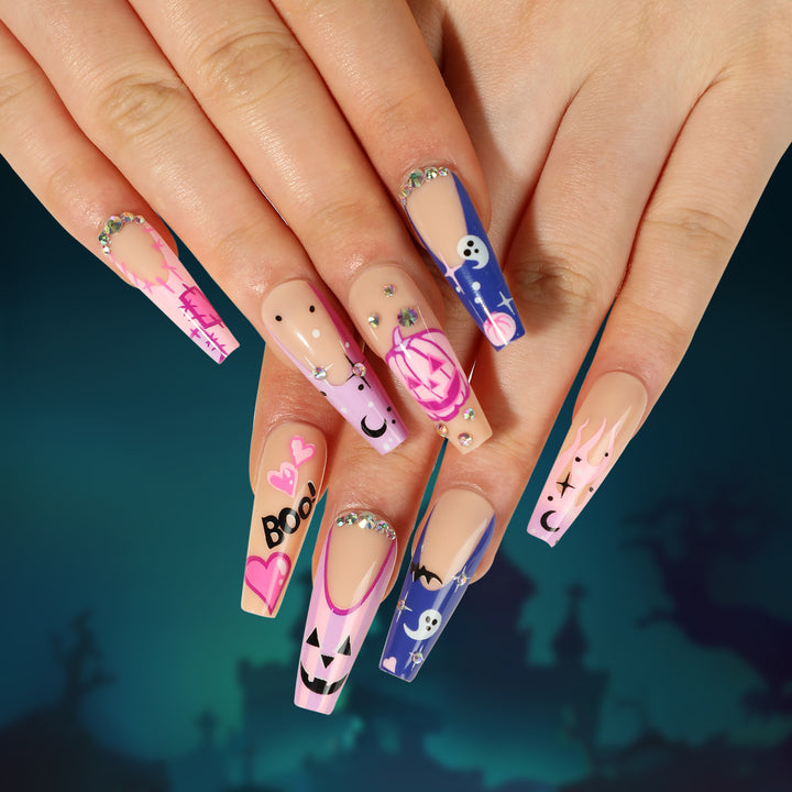 Artful Halloween Nail Art with Trendy Designs and Glitter Bowlift