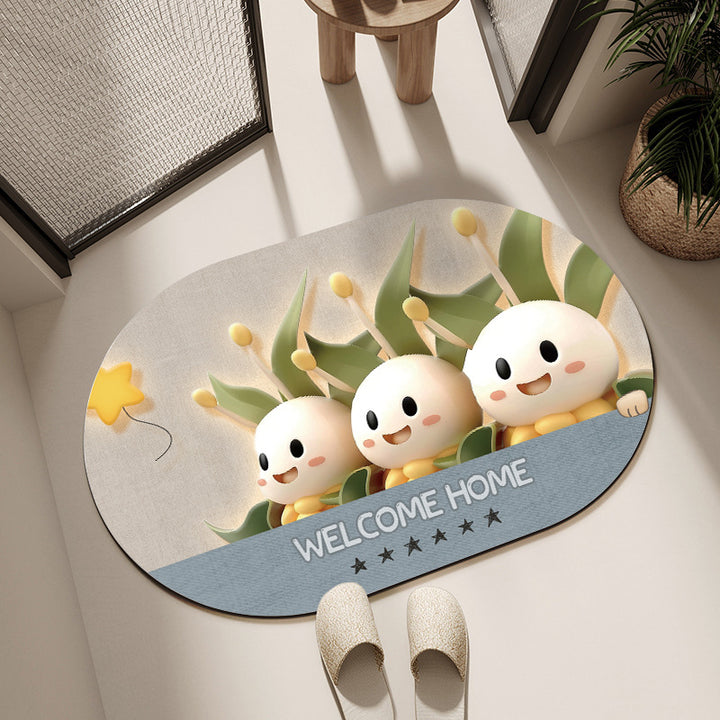Whimsical Cabbage-Themed Welcome Mat Bowlift