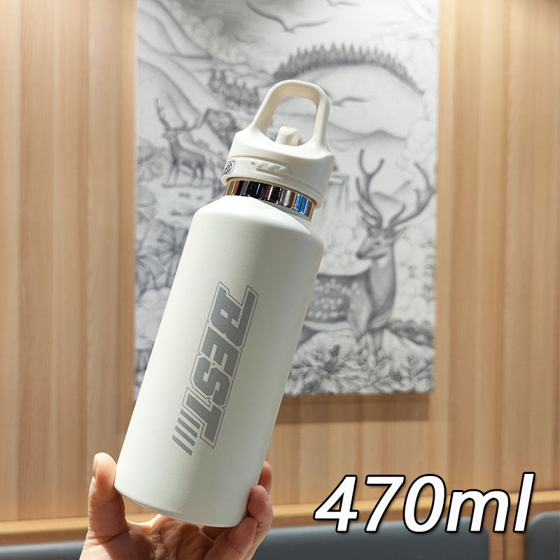 Women's sustainable stainless steel water bottle with leak-proof lid and handle Bowlift