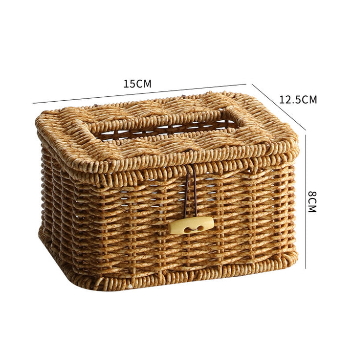 Handmade Wicker Storage Box with Lid Bowlift