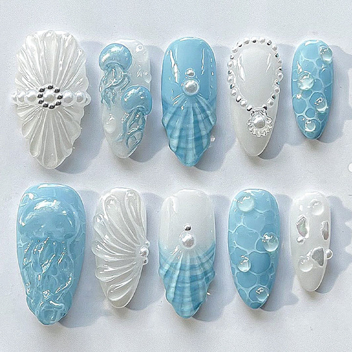 Artistic Nail Art Set with Gemstone Accents Bowlift