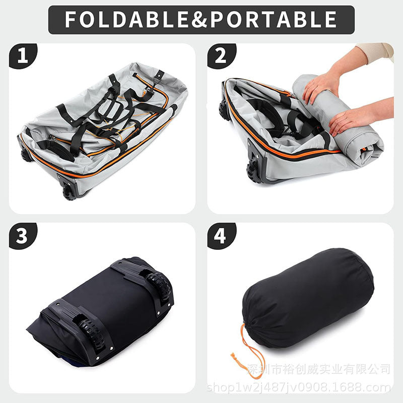 Rolling Travel Duffle Bag with Adaptive Wheels Bowlift