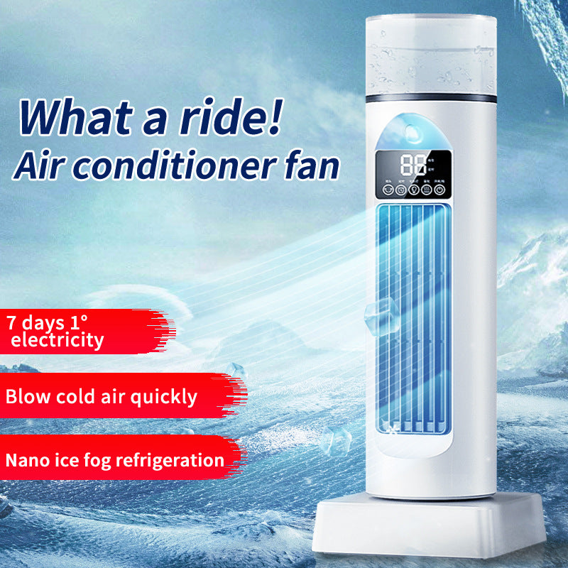 Cooling oscillating tower humidifying fan with LED display and remote Bowlift