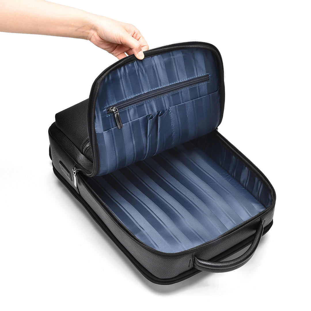 Sleek Leather Laptop Backpack Bowlift