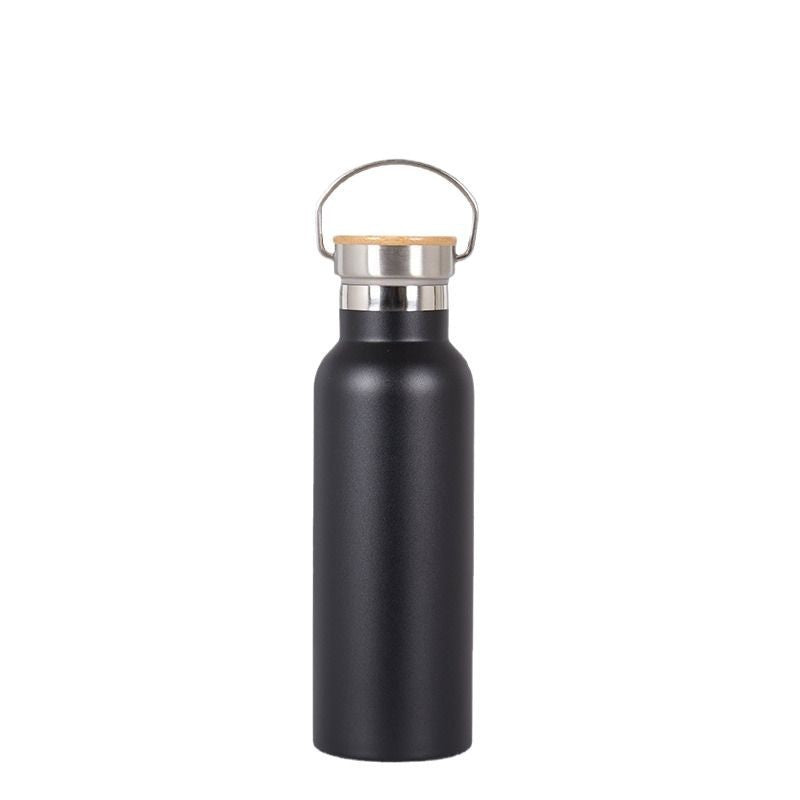 Women's Stainless Steel Water Bottle with Bamboo Lid and Carrying Handle Bowlift