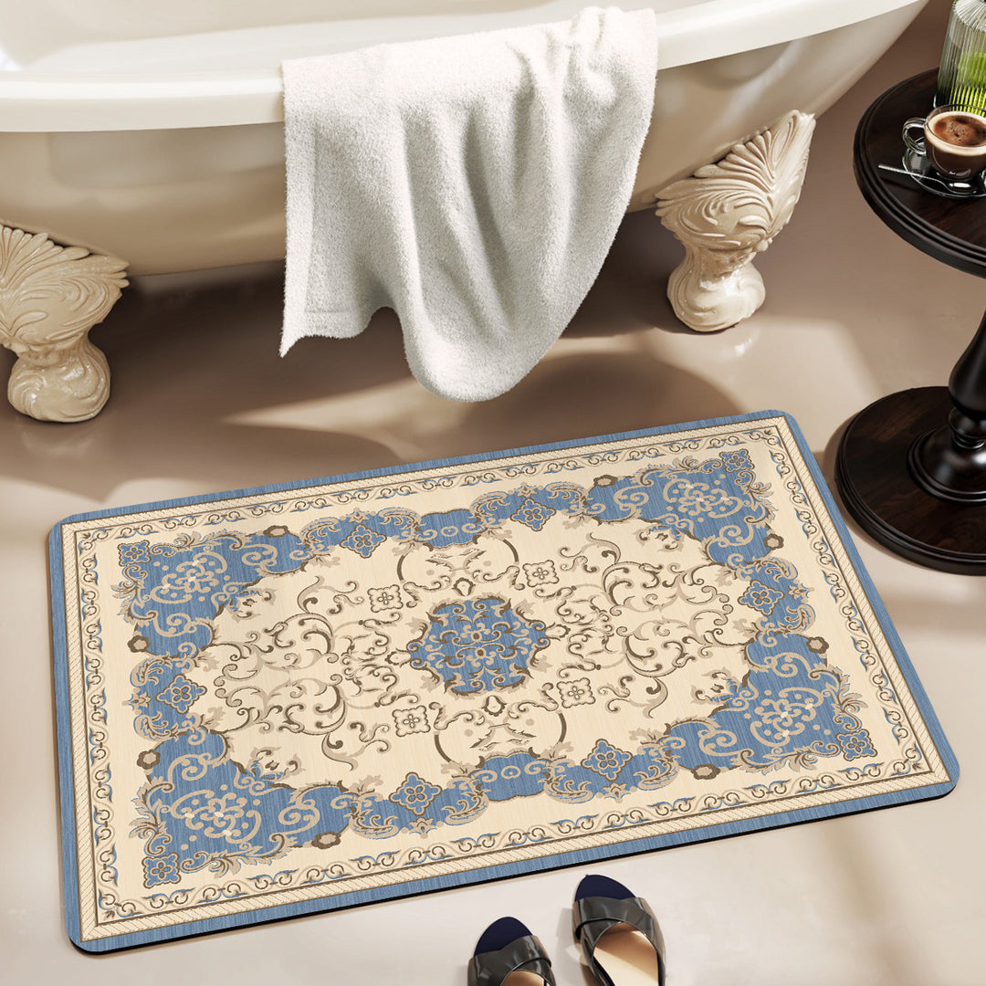Elegant Floral Pattern Bath Mat Bowlift