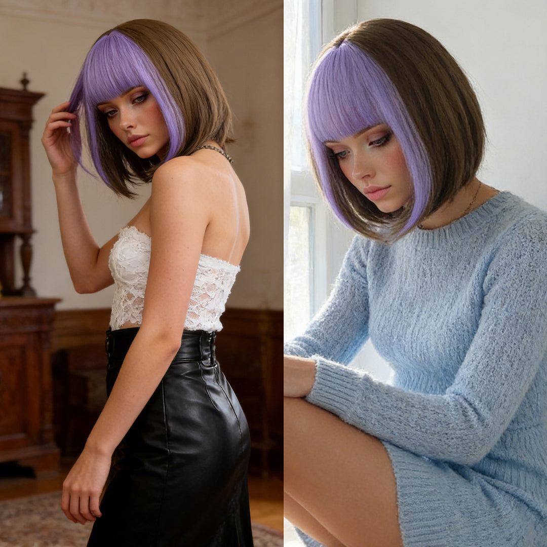 Shoulder-Length Straight Bob Lace-Front Heat-Resistant Synthetic Wig
