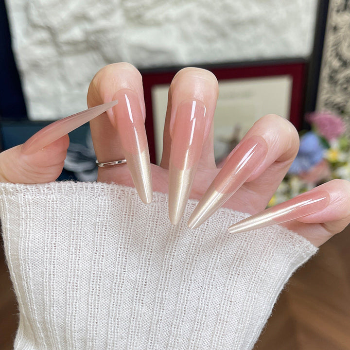 Elegant Glittery Acrylic Nail Extensions Bowlift