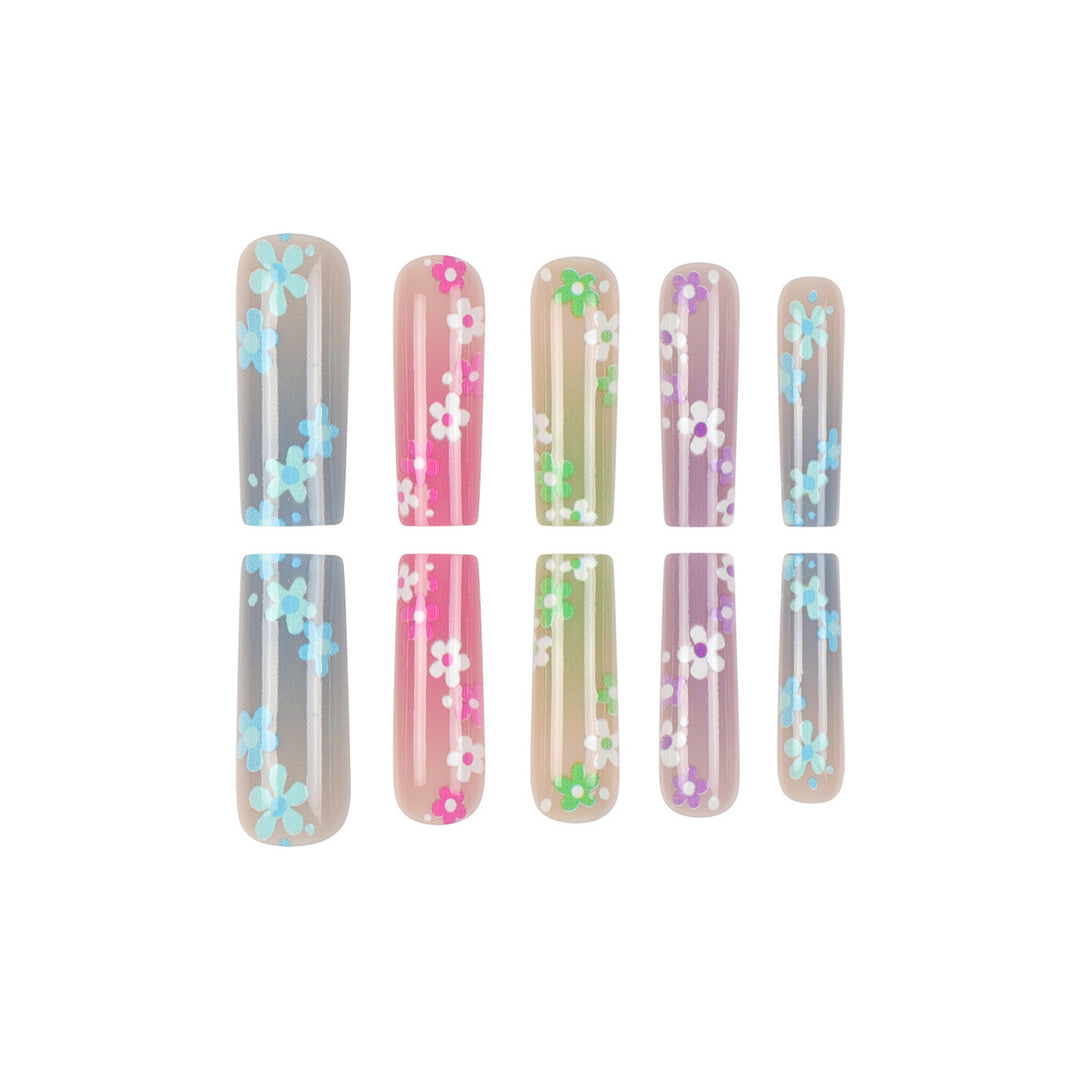 Artistic Ombre Floral Press-On Nails Bowlift