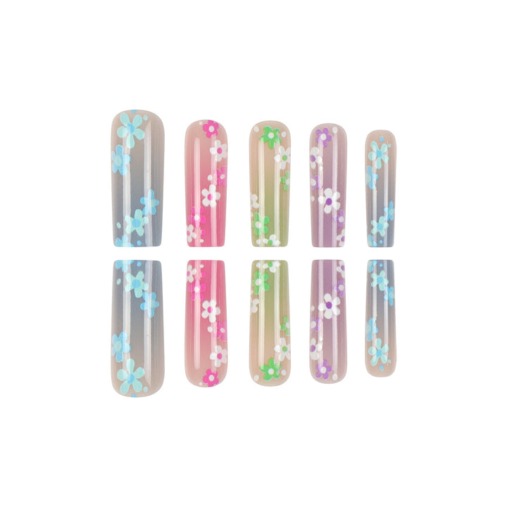 Artistic Ombre Floral Press-On Nails Bowlift