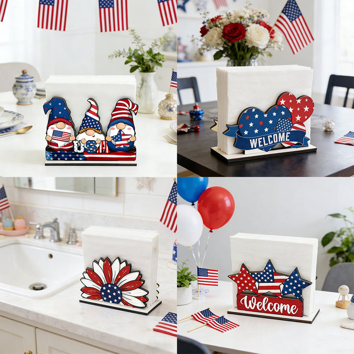 Unisex decorative wood figure set American design gnome table display Bowlift