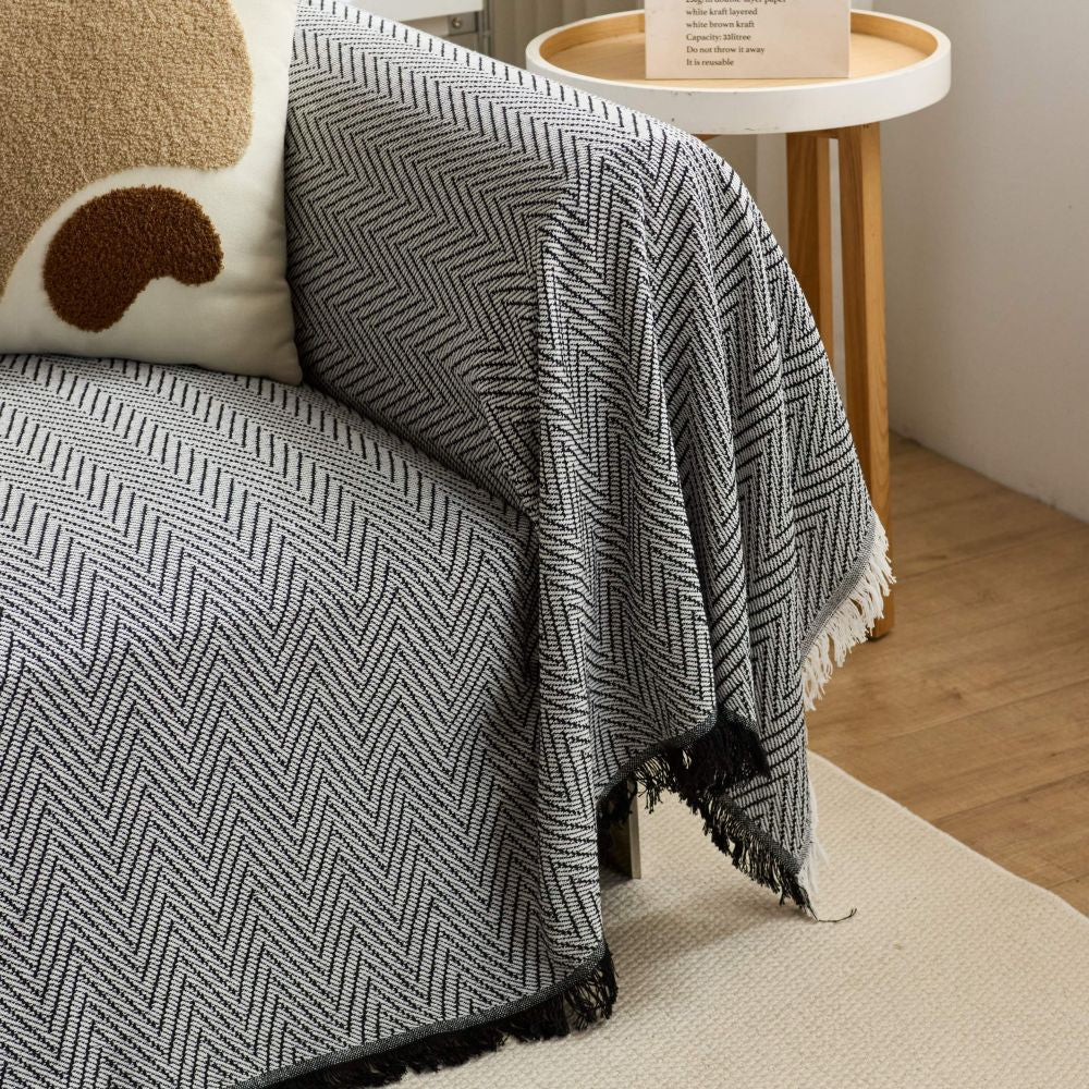 Stylish Herringbone Throw Blanket