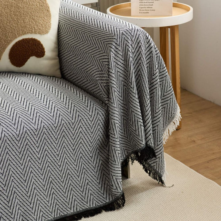 Stylish Herringbone Throw Blanket
