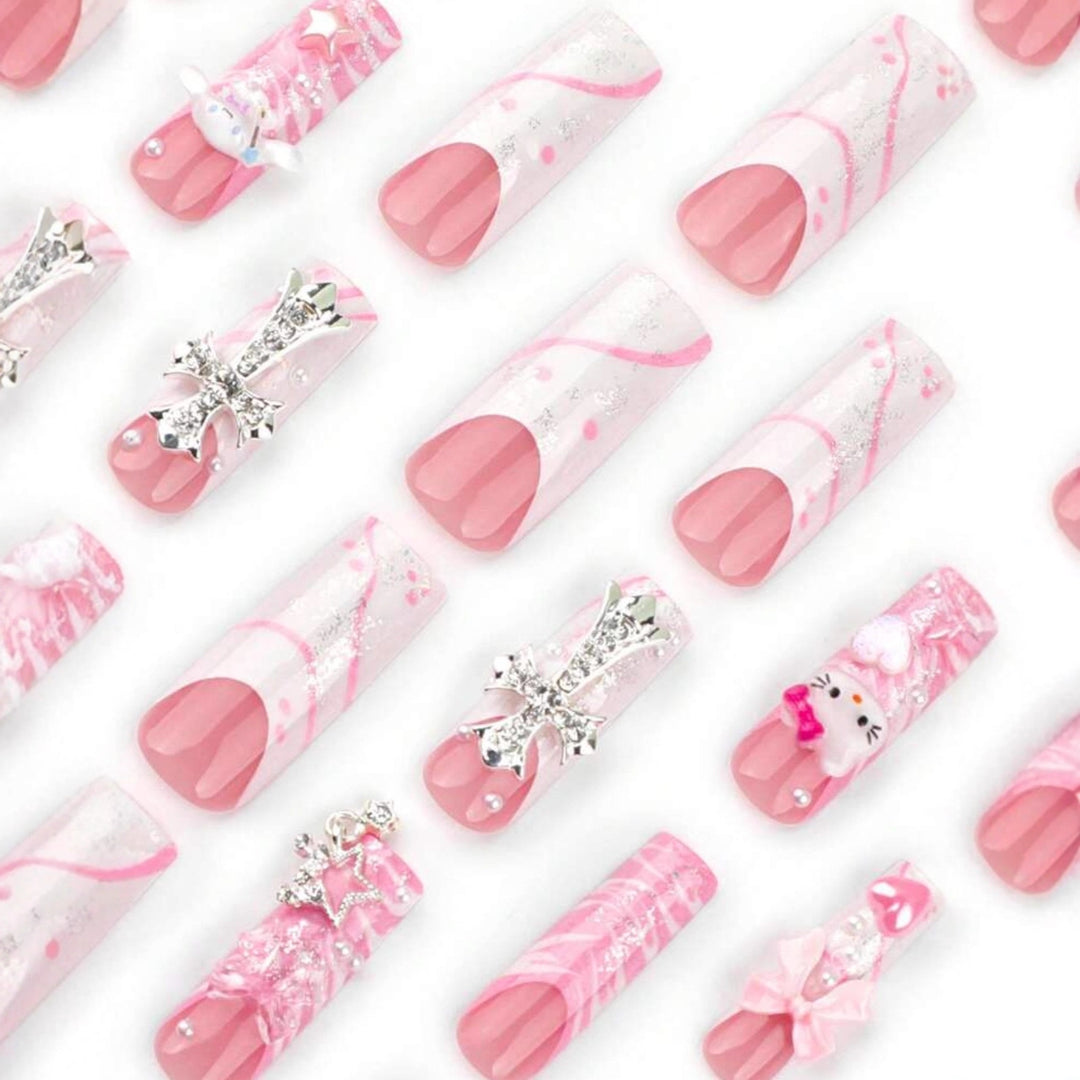 Artificial nail set with playful 3D design Bowlift