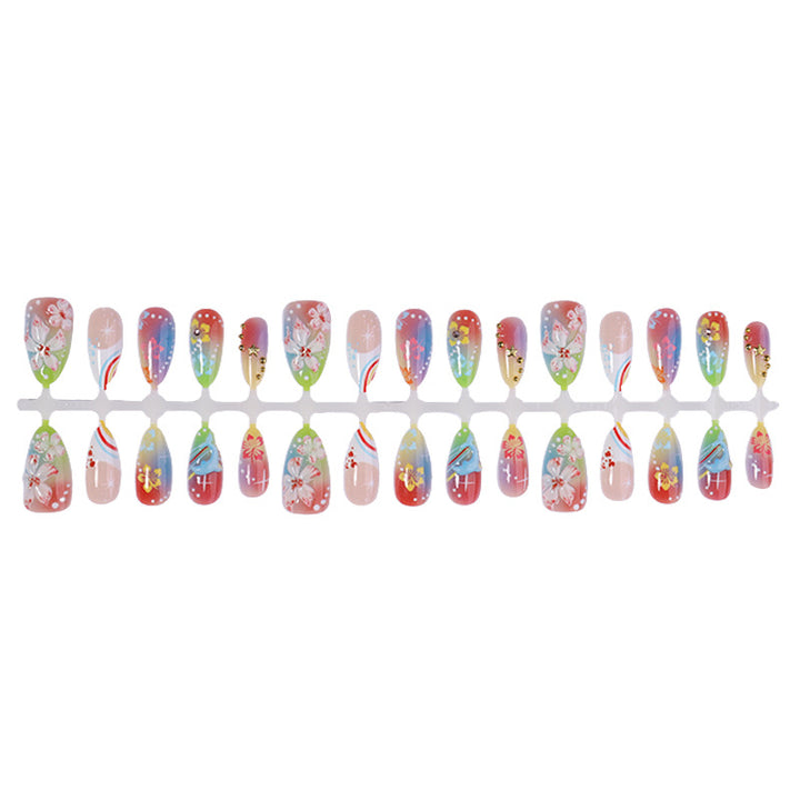 Artistic Floral Press-On Nail Art Set Bowlift