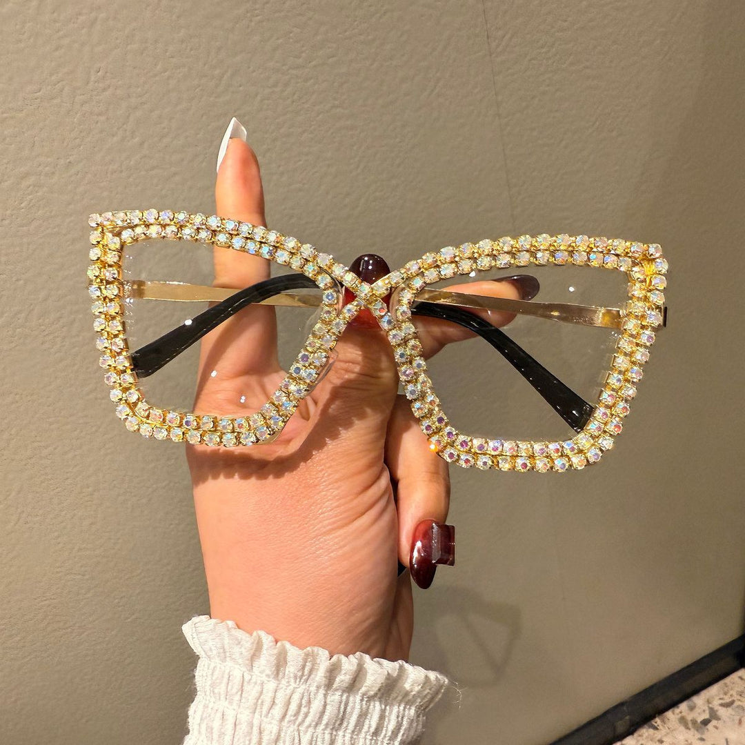 Women's extravagant sunglasses with sparkling crystal frame Bowlift