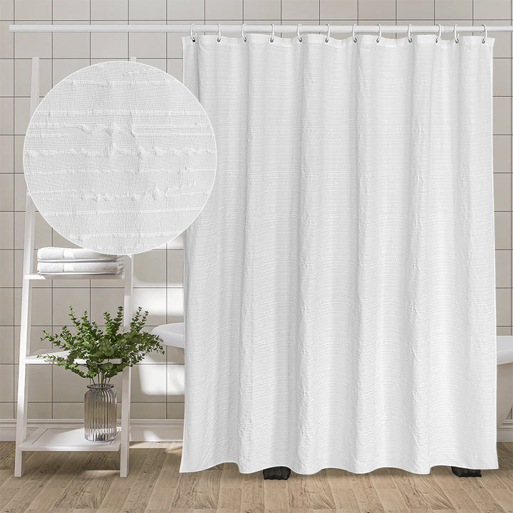 Textured Waterproof Shower Curtain Bowlift
