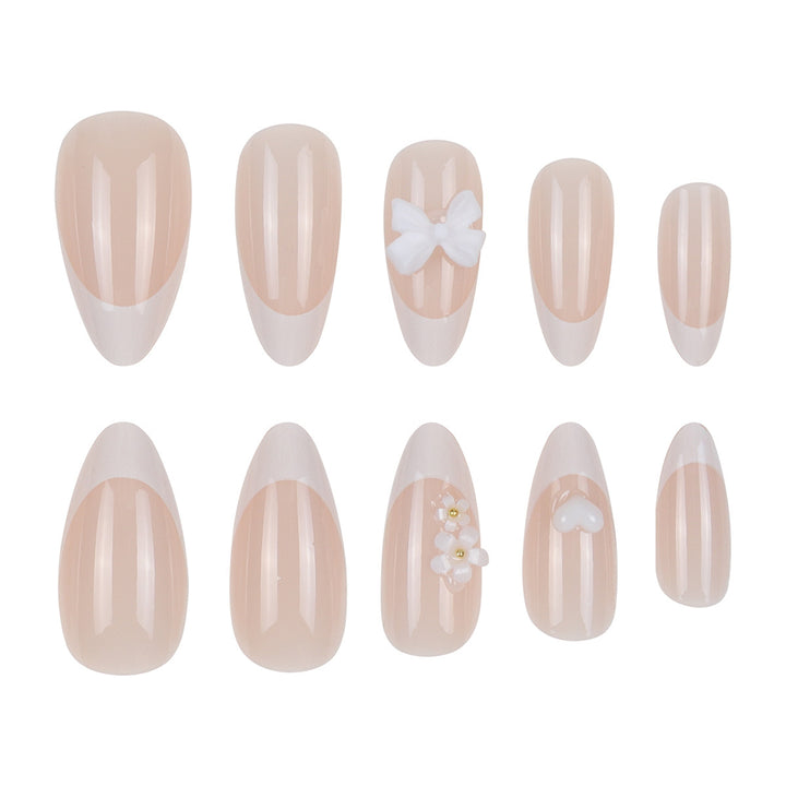 Elegant Stiletto Press-On Nails with Floral Accents Bowlift