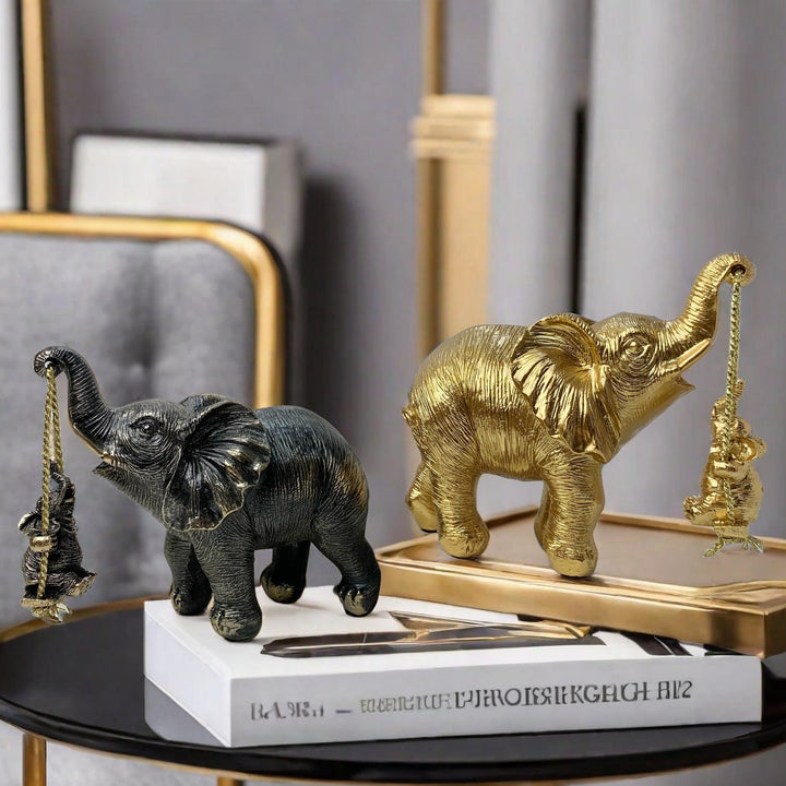 Decorative elephant figure with child Bowlift