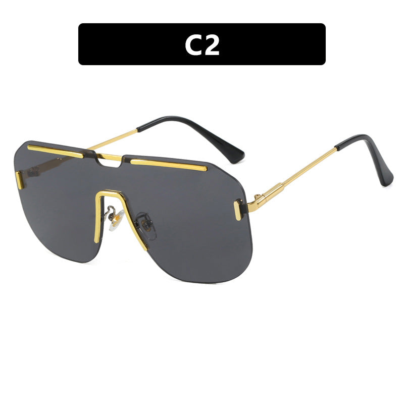 Women's geometric sunglasses with stylish metal frame and UV protection Bowlift