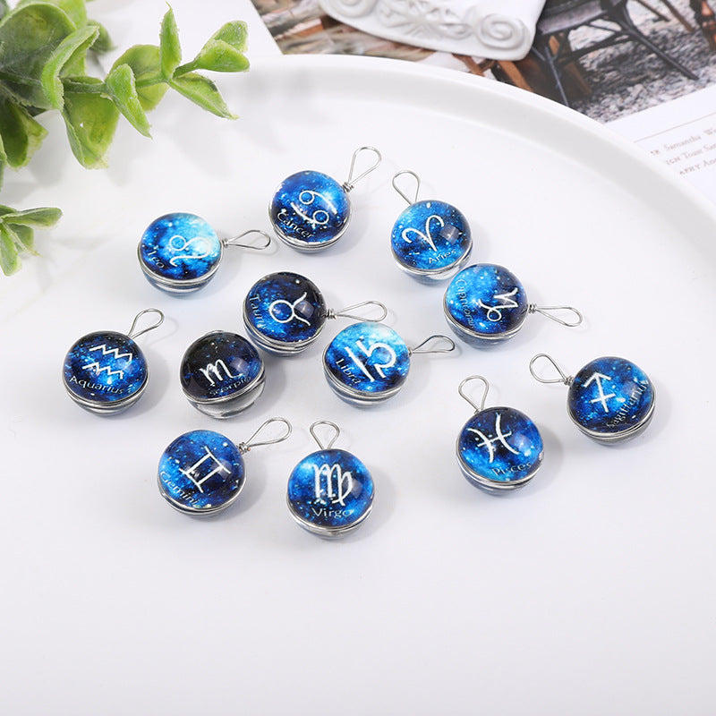 Zodiac Glass Dome Pendant Necklace on Braided Cord Bowlift