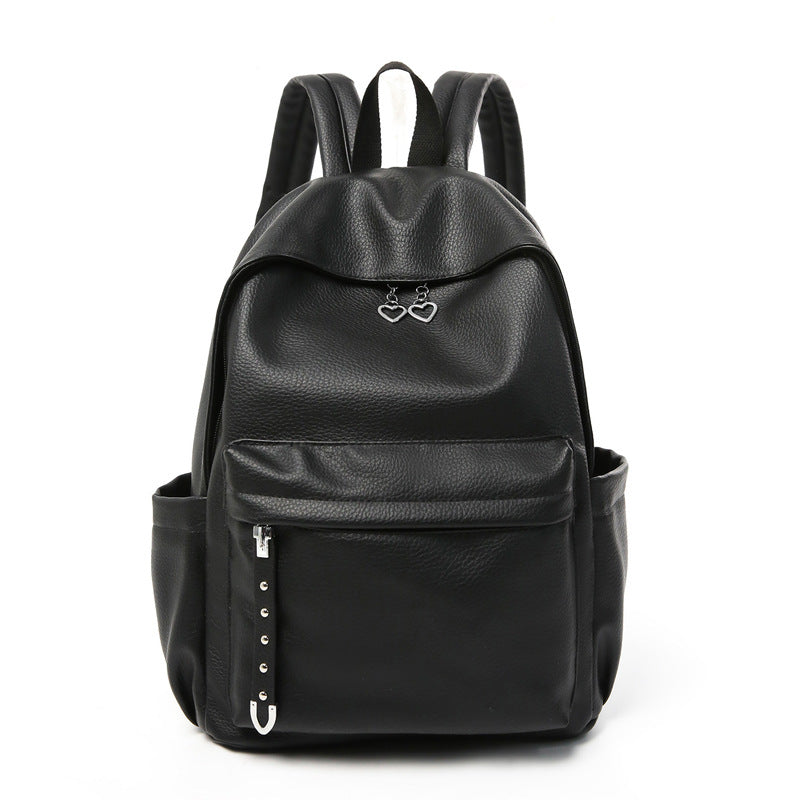 Contemporary Textured Leather School Backpack Bowlift