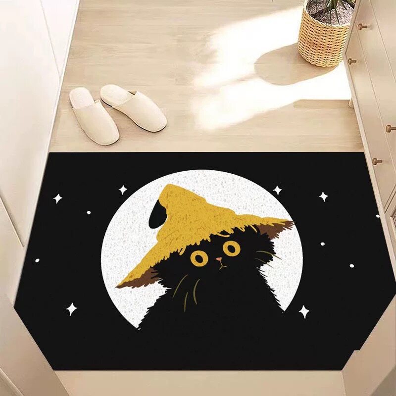 Plush Cat-Themed Floor Mat