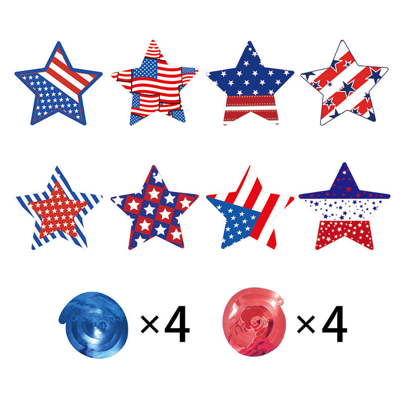 Unisex paper star-shaped tag with USA motif and jute cord Bowlift