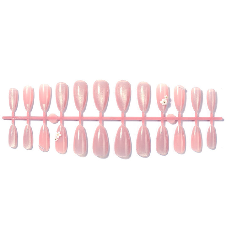 Decorative Press-On Nail Art Set with Elegant Floral Accents Bowlift