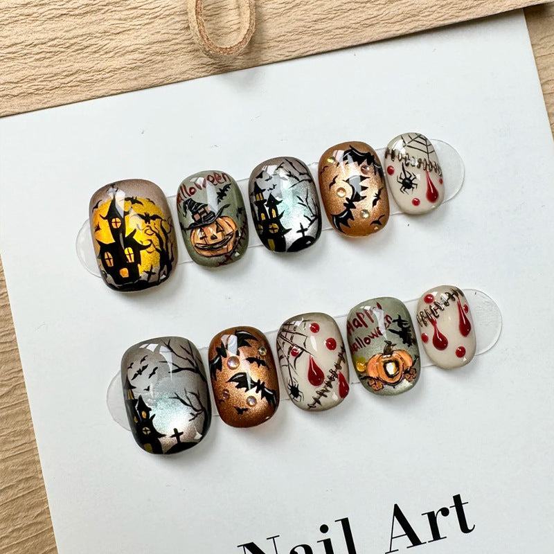 Stylish Press-On Nail Tips with Leopard Design Bowlift