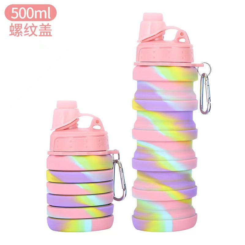 Unisex Collapsible Sports Water Bottle with Carabiner Bowlift