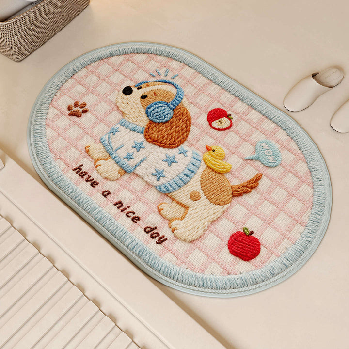 Playful Dog-Themed Bath Mat 1786546420