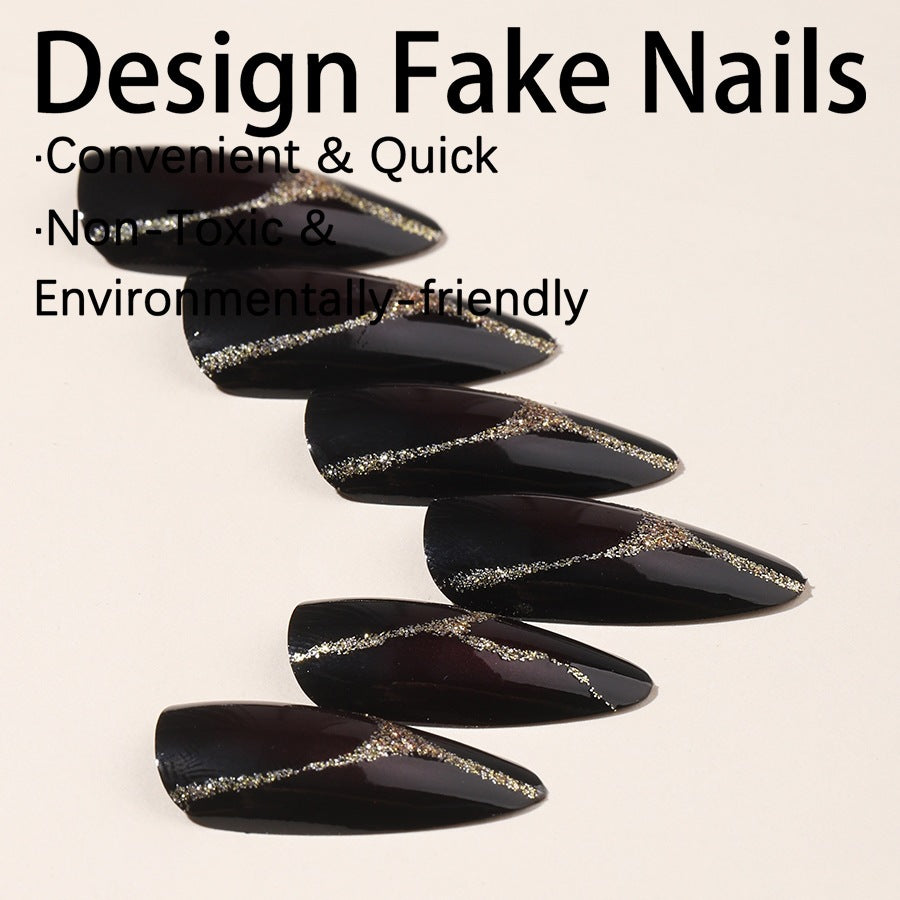 Acrylic nail set with glamorous accents and high-gloss finish Bowlift