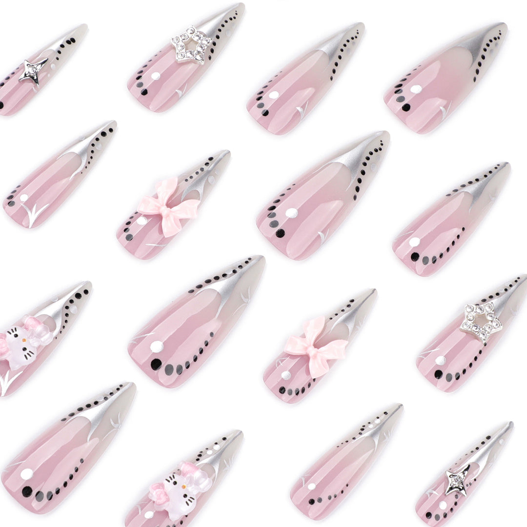 Artful Nail Extensions with Glamorous Decor Bowlift