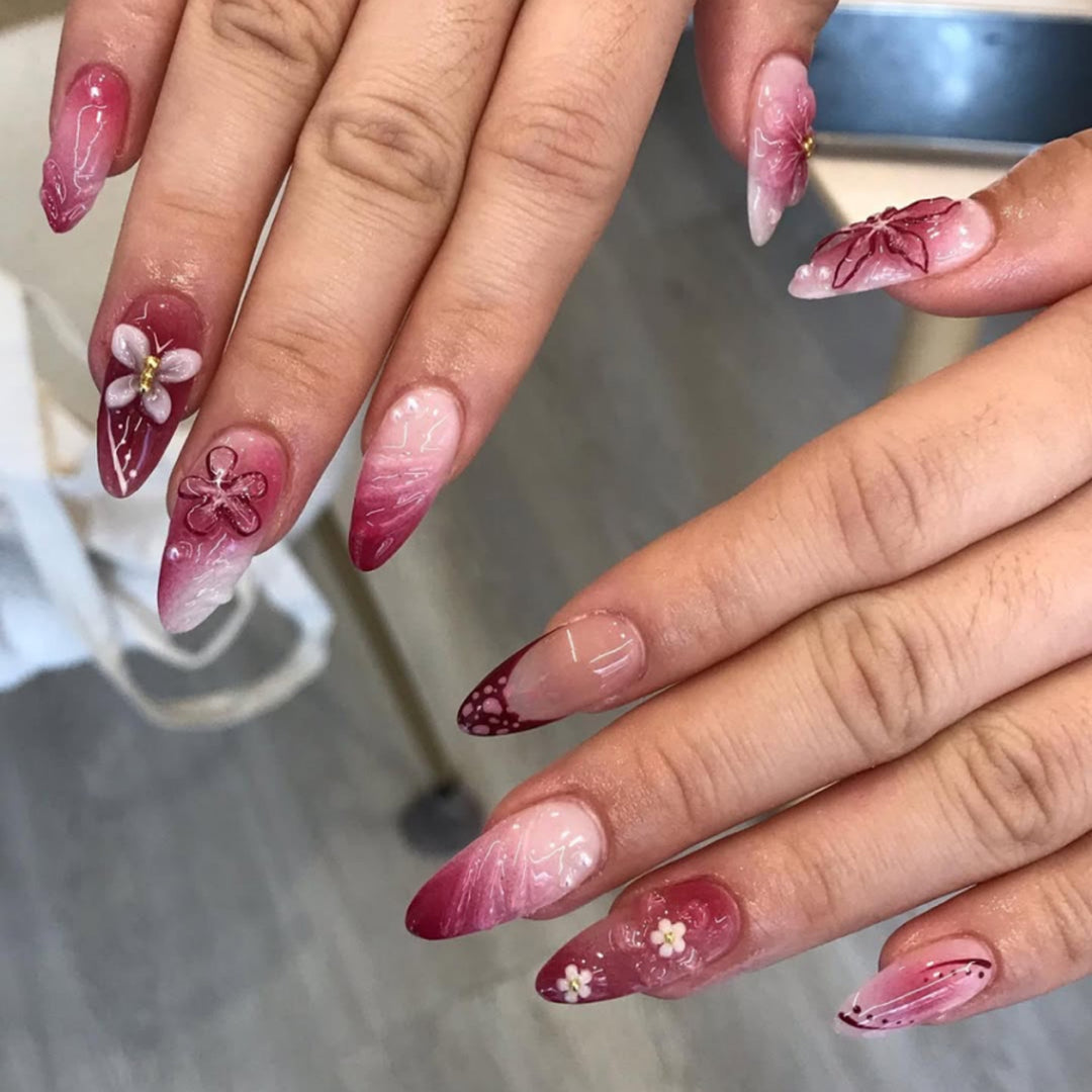 Artful nail art with floral accents Bowlift