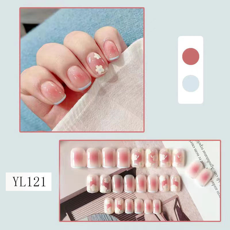 Artistic gel nails with delicate floral designs Bowlift