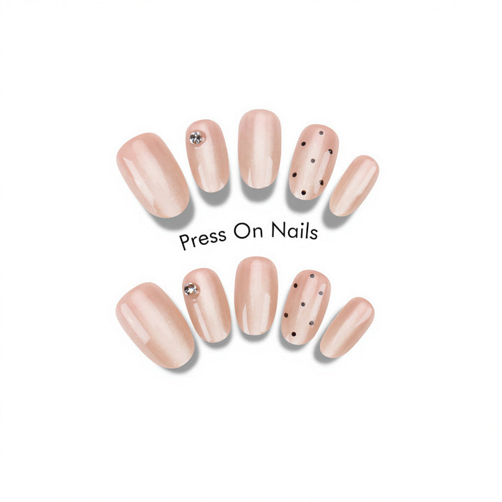 Elegant Glittery Press-On Nails Bowlift