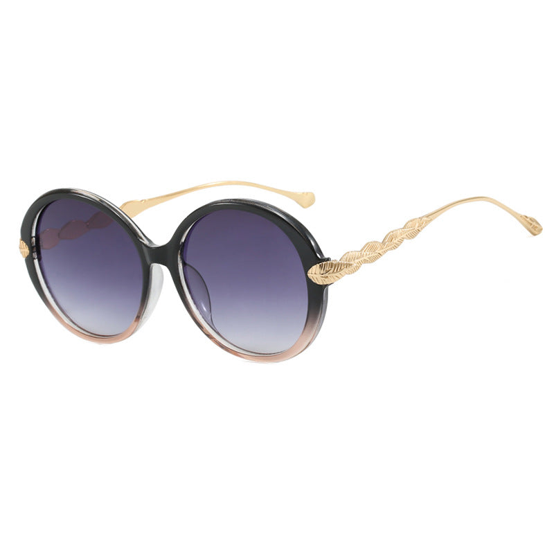 Ladies large round sunglasses with decorative metal accents Bowlift
